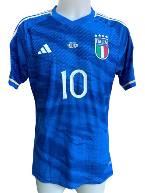 Pellegrini's Match-Issued Shirt, Italy vs England 2023 - Vialli Special Edition