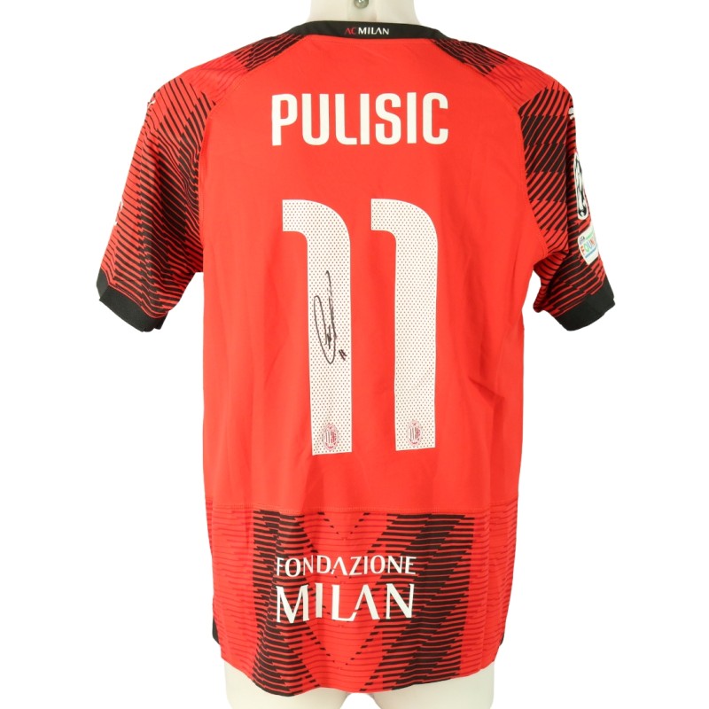Maglia ufficiale Pulisic Milan, UCL 2023/24 - Autografata