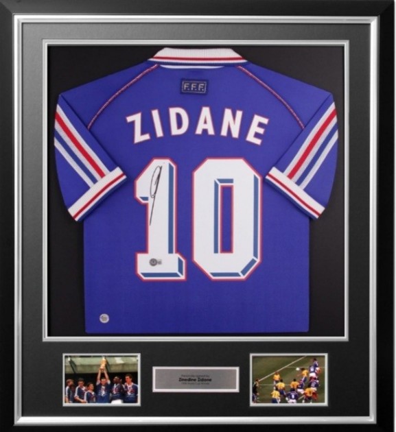 Zidane's France 1998 Signed and Framed Shirt