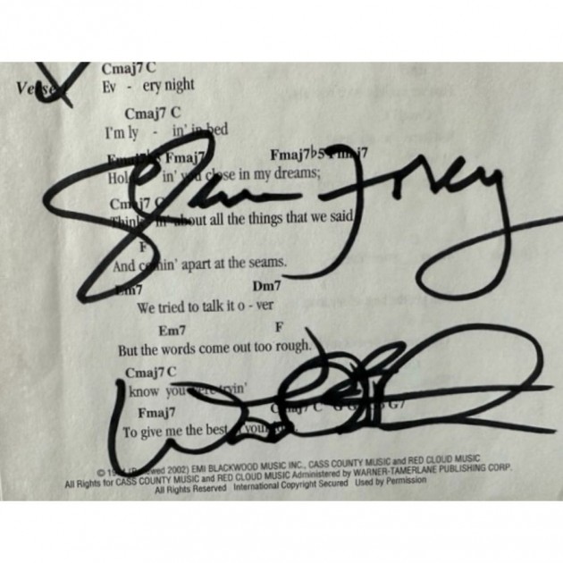 The Eagles Signed and Framed 'Get Over It' Lyrics Sheet - CharityStars