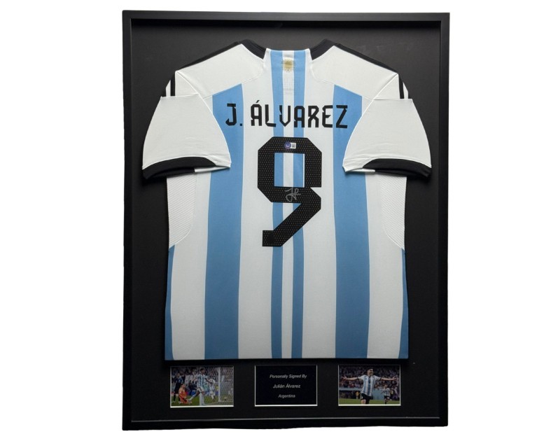 Julian Alvarez's Argentina 2022/23 Signed And Framed Shirt