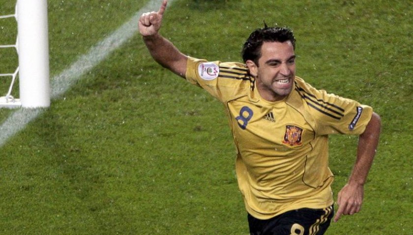 Xavi's UNWASHED Match-Worn Spain 2010 World Cup Qualifiers Shirt