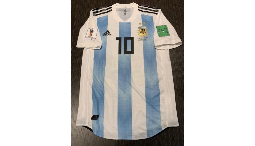 Sold at Auction: Argentina #10 Messi Match Worn Shirt World Cup 2018 x  Croatia