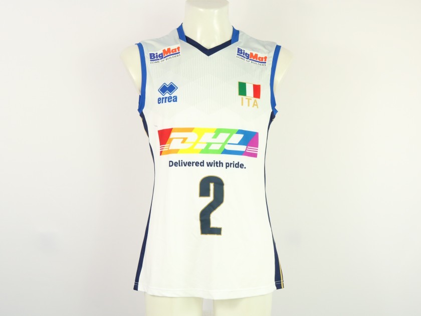 Maglia dell'Italia - atleta Degradi - della Nazionale femminile ai Campionati Europei 2023 - autografata dalla squadra