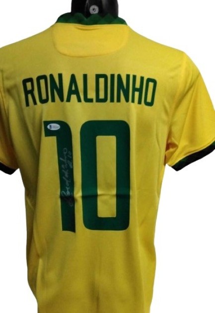 Ronaldinho's Brazil Replica Signed Shirt, 2021 