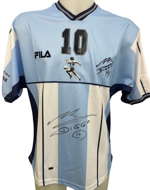Maradona Official Signed Shirt, Argentina vs World Stars 2001 - The Final Farewell