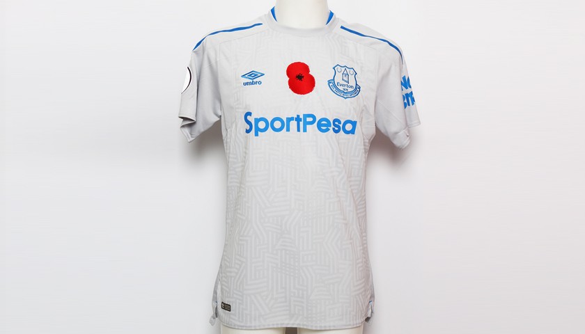 Issued Poppy Away Game Shirt Signed by Everton FC's Morgan Schneiderlin