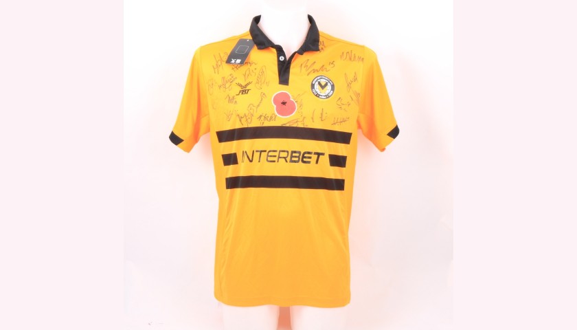 Newport County Official Poppy Shirt Signed by the Team