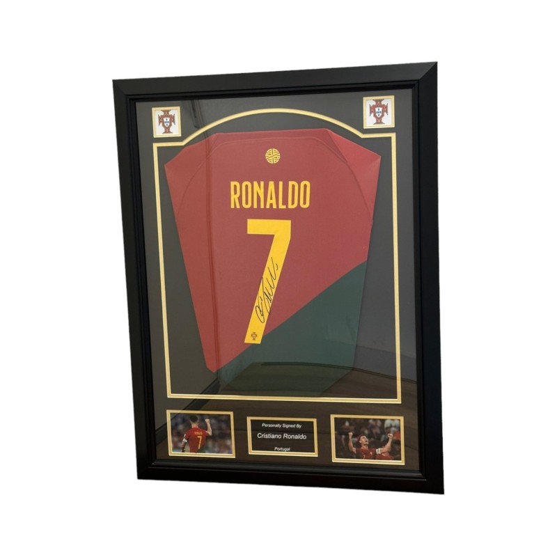 Cristiano Ronaldo Portugal 2022/23 Signed And Framed Home Shirt