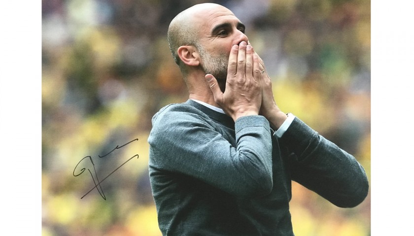 Framed Pep Guardiola, FA Cup Final Signed Photograph