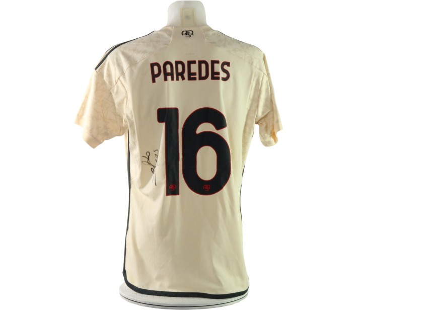Paredes' Signed Match-Worn Shirt, Milan vs Roma Europa League 2024