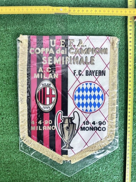 Milan vs Bayern Monaco Official Pennant UCL 1990