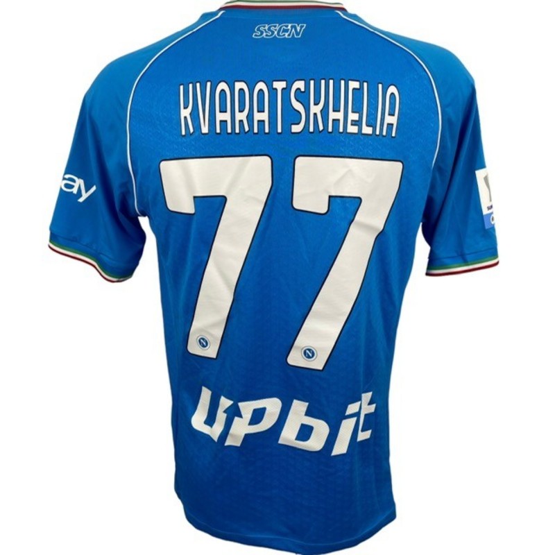 Kvaratskhelia's Match-Issued Shirt, Napoli vs Fiorentina Italian Super Cup Semi-Final 2024