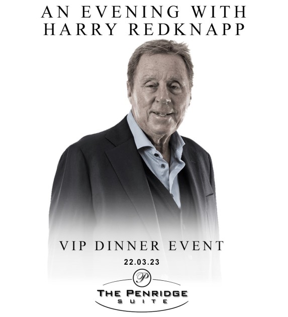 Five VIP Tickets for an Evening with Harry Redknapp at The Penridge Suite in Arnos Grove