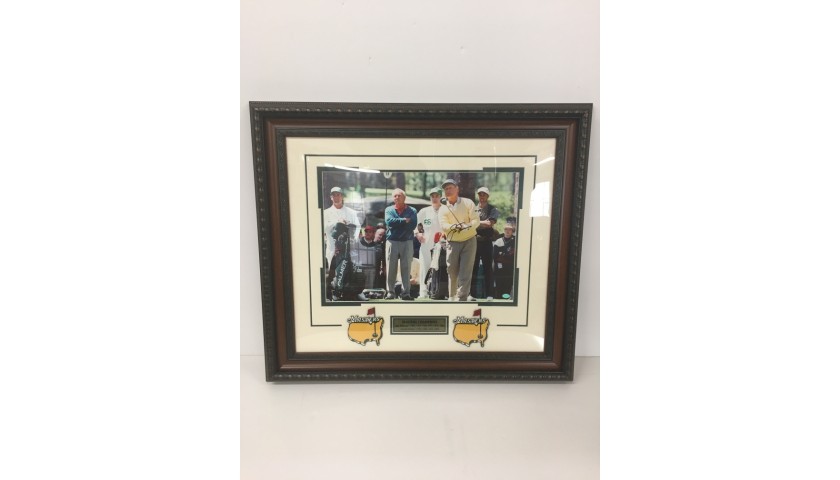  Jack Nicklaus Autographed Photograph at the 1996 Masters with Tiger Woods & Arnold Palmer