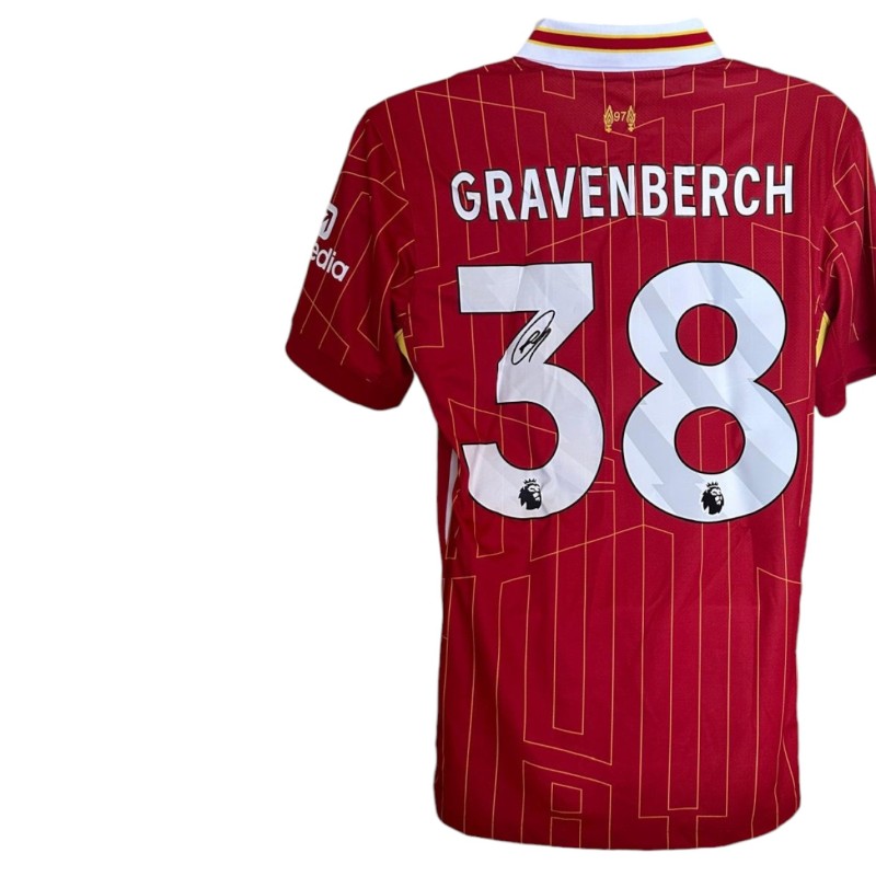 Maglia Liverpool 2024/25 firmata e incorniciata di Ryan Gravenberch