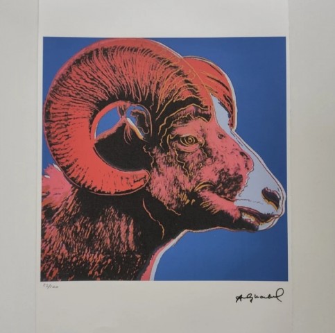 "Bighorn Ram" Lithograph Signed by Andy Warhol 