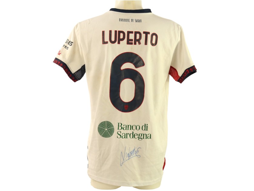 Maglia Luperto Unwashed Lecce vs Cagliari, 2025 - Autografata