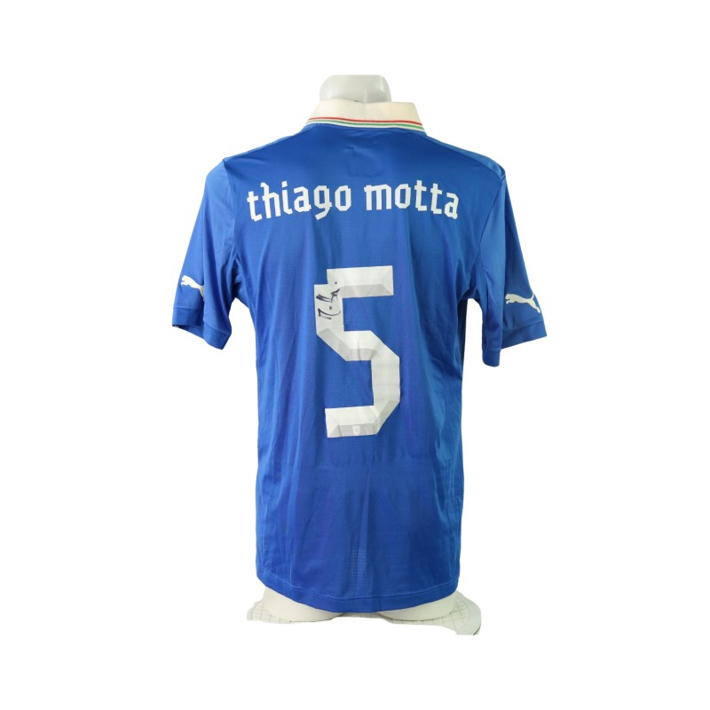 Maglia ufficiale Thiago Motta Italia, 2012 - Autografata