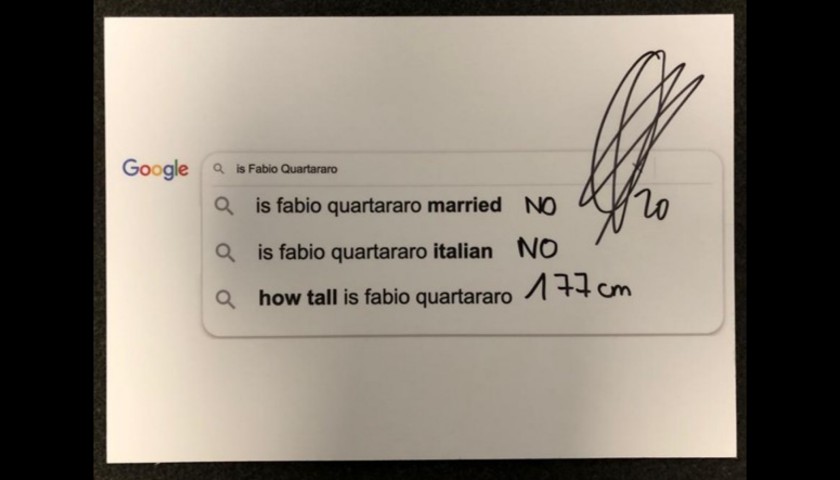 Signed Fabio Quartararo 'Top 3 Google Searches' Board from the Grand Prix of Styria 