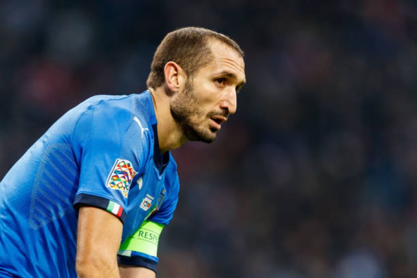 Chiellini's Signed Match Shirt, Italy-Portugal 2018