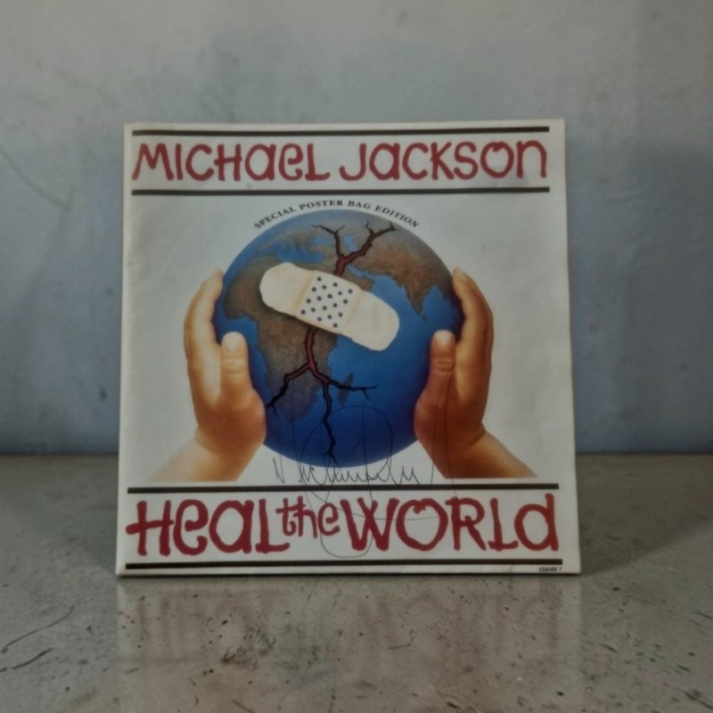 Michael Jackson Signed Heal The World 7" Vinyl