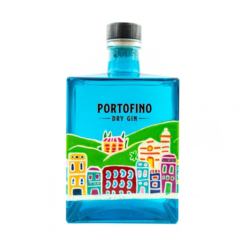 Bottiglia 5L Portofino Dry Gin dipinta a mano da Caterina Marotta