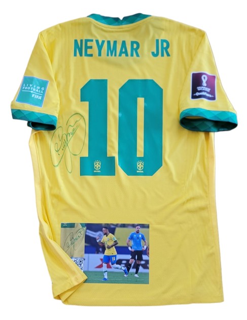 Maglia Neymar preparata Brasile vs Uruguay 2021 - Autografata