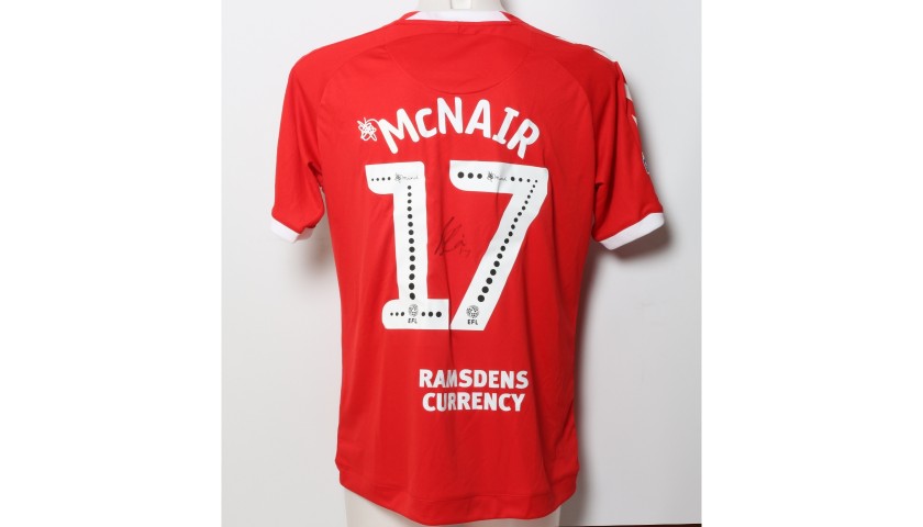 Paddy McNair's Middlesbrough Worn and Signed Home Poppy Shirt 