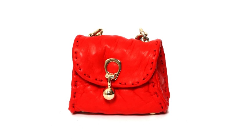 Ermanno Scervino Red Leather Coin Purse with Chain - CharityStars