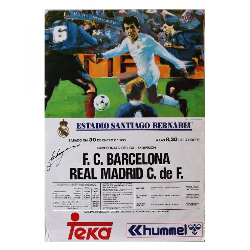 Real Madrid 1993 Historical Poster - Signed by Butragueño