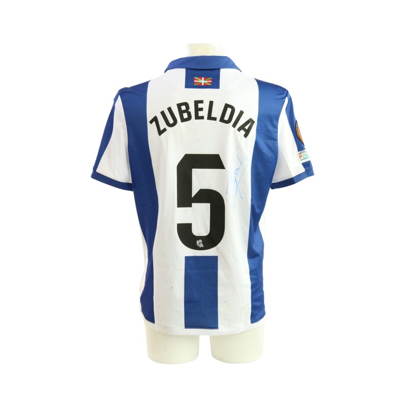 Zubeldia's Real Sociedad vs Midtjylland Signed Unwashed Shirt, Europa League 2025