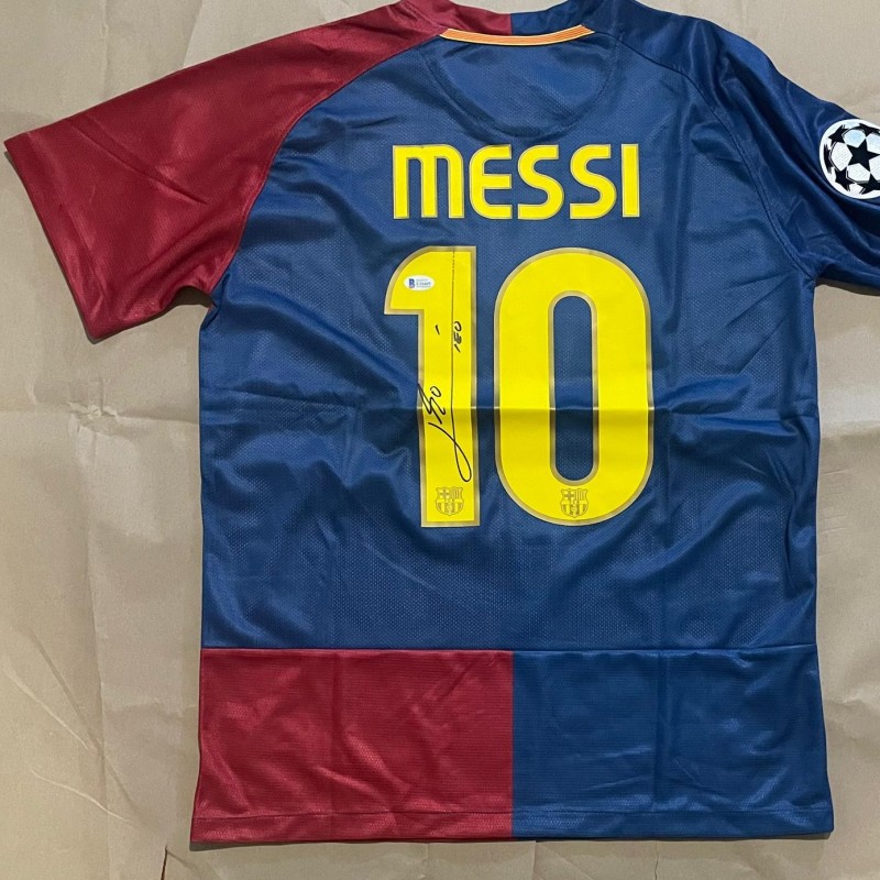 Maglia replica firmata di Lionel Messi per il Barcellona 2008/09