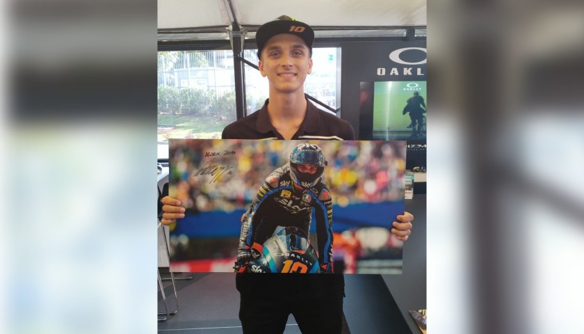 Photograph and Visor Worn by Luca Marini - Signed