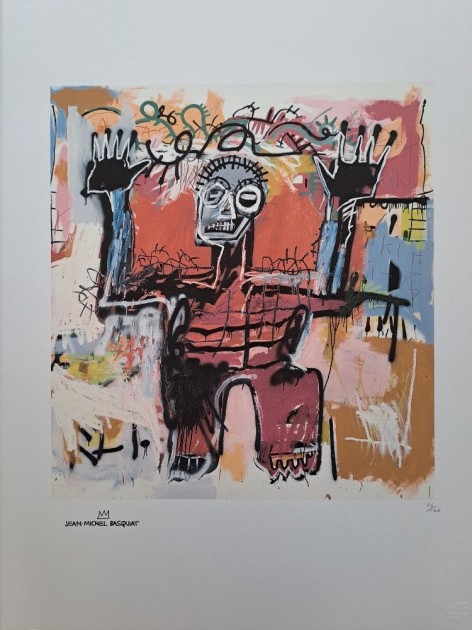 "Red Leg King" Lithograph Signed by Jean-Michel Basquiat