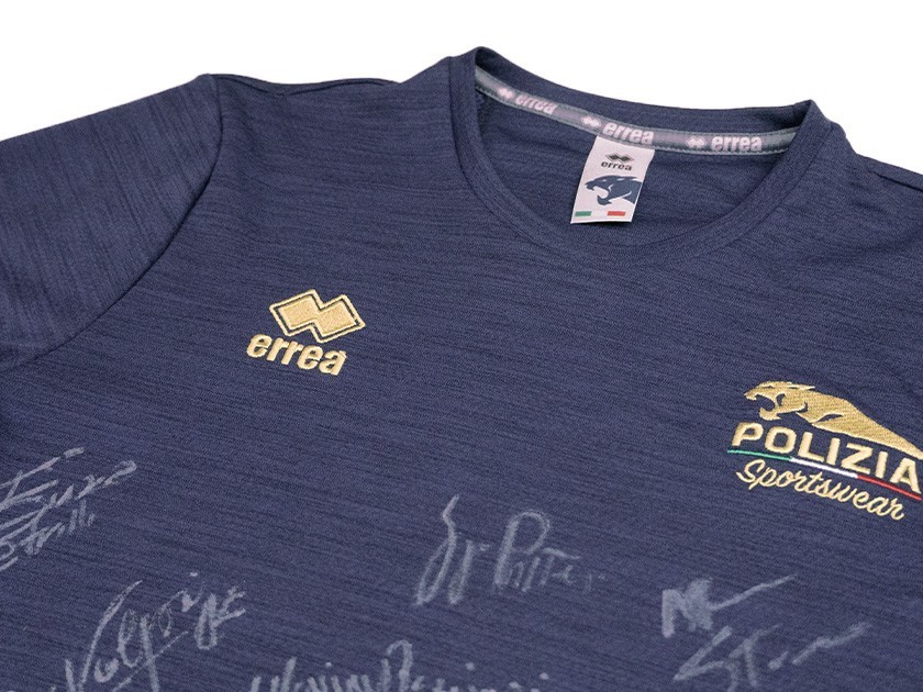 Erreà and Polizia di Stato Special Edition T-Shirt - Signed by the by the Fiamme Oro Champions