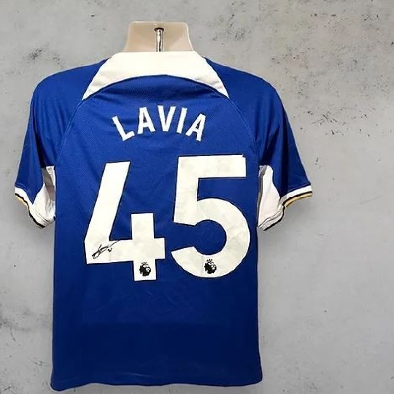 Roméo Lavia's Chelsea 2023/24 Signed and Framed Shirt