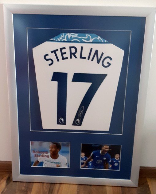 Raheem Sterling's Chelsea Signed and Framed Away Shirt 
