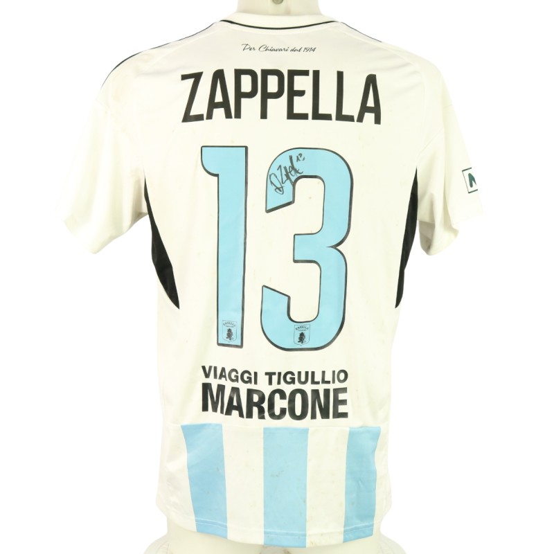 Zappella's Unwashed Signed Shirt, Ancona vs Virtus Entella 2023 