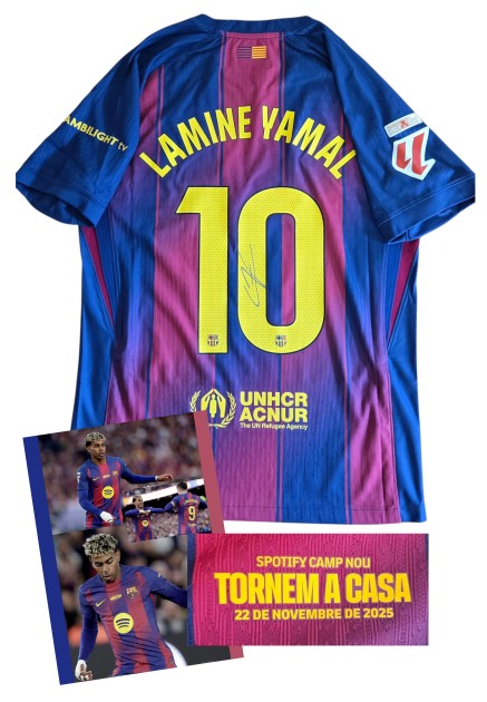 Yamal's Signed Match-Issued Shirt, Barcelona vs Athletic Bilbao 2025 - Special Patch