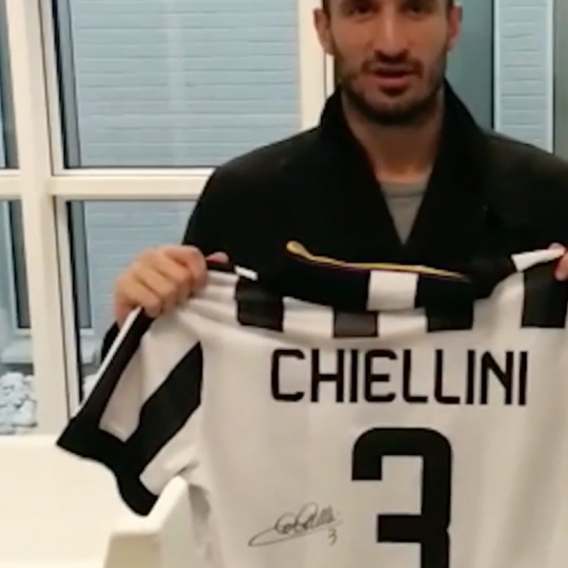 Chiellini Juventus match worn shirt, Genoa-Juventus A 2014/2015 - signed