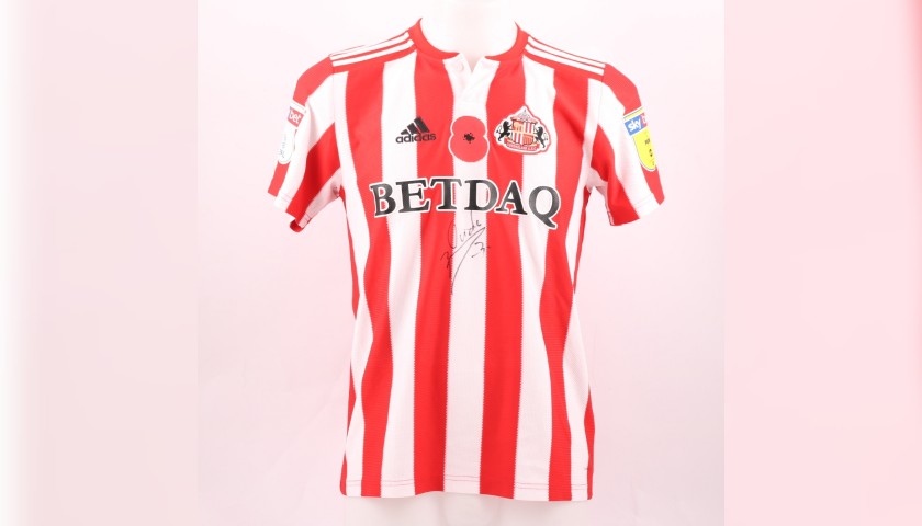 Oviedo's Sunderland AFC Worn and Signed Poppy Shirt
