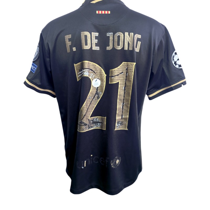 De Jong's Barcelona Signed Replica Shirt, UCL 2020/21