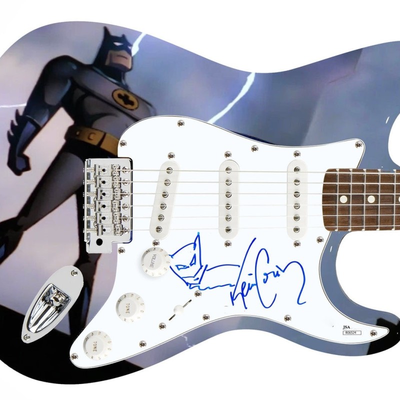 Kevin Conroy Signed Pickguard on a Custom Signature Edition Guitar