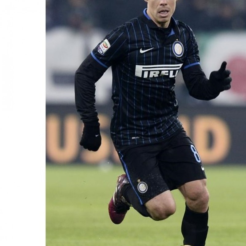 Hernanes Inter match worn boots, Serie A 2014/2015 - signed