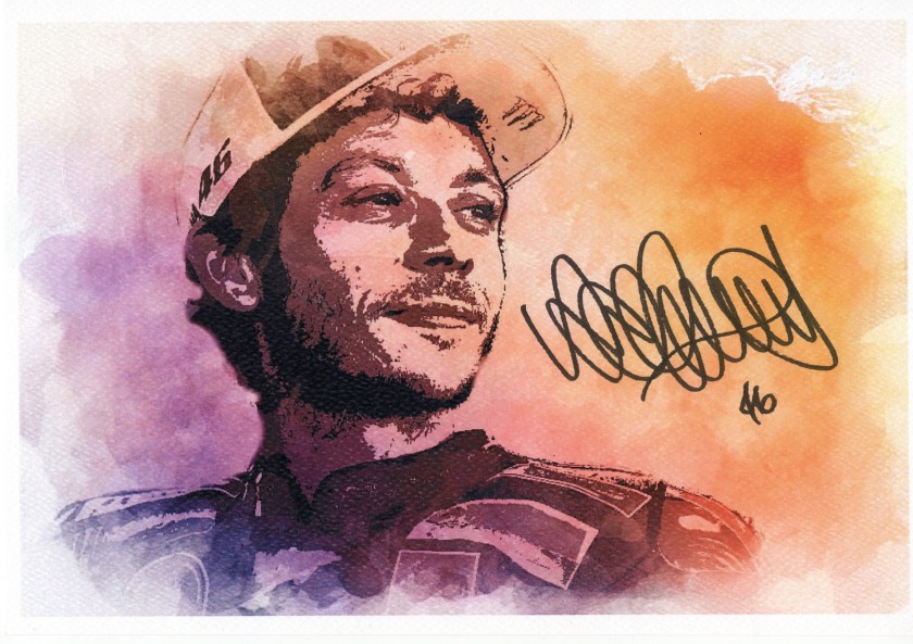 Artwork signed by Valentino Rossi