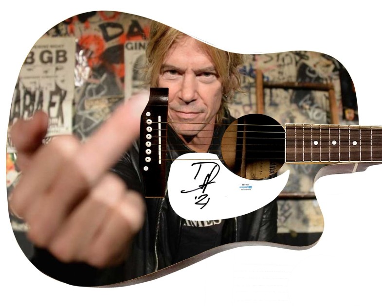 Duff McKagan of Guns N' Roses Signed Pickguard on a Custom Signature Edition Guitar