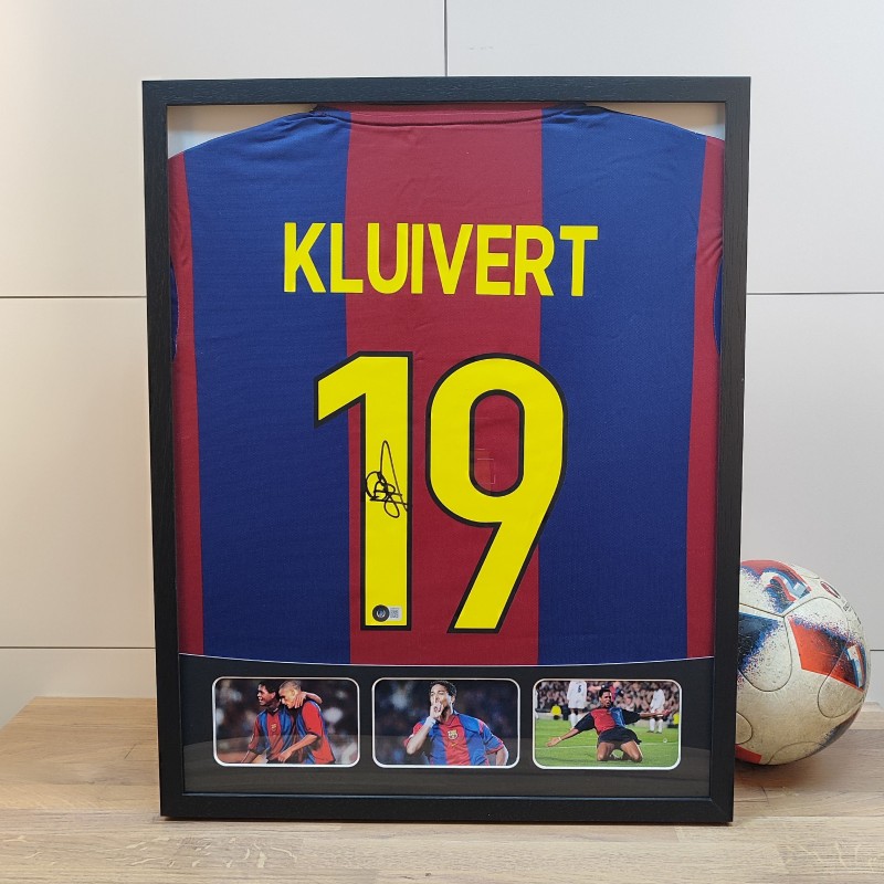 Kluivert's FC Barcelona Signed and Framed Shirt