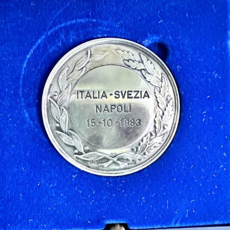 Medaglia Ufficiale FIGC Italia vs Svezia, Qualificazioni EURO 1984