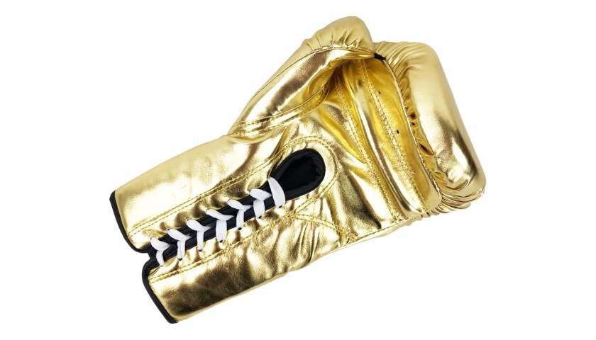 Floyd Mayweather Jr. VIP Gold Autographed Boxing Gloves
